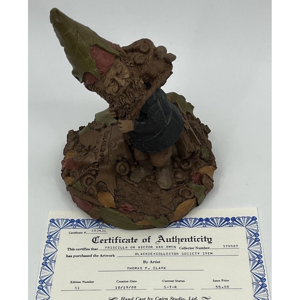 Tom Clark Blackie Gnome Edition 51 Collector Society with COA 1988